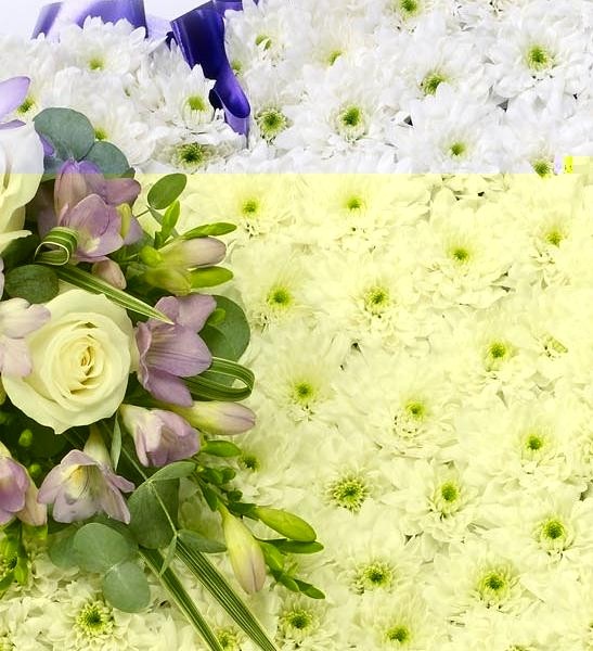 Classic White Heart with White Roses